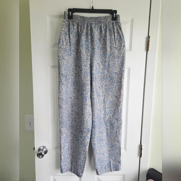 Melrose Studio ✨️ Silk Floral Women's Pants Size M - Picture 5 of 8